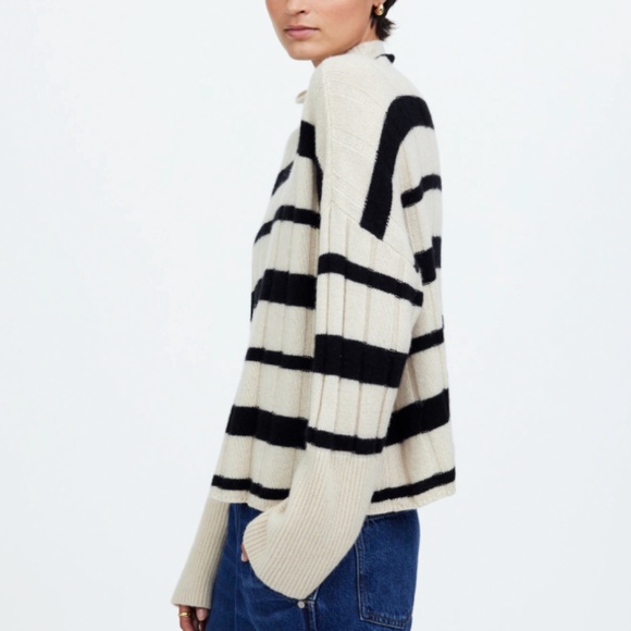 Ribbed Cashmere-Wool Blend Pullover Sweater - Picture 2 of 7